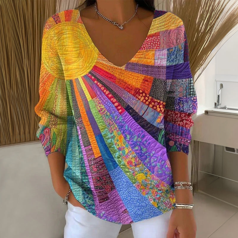 Camiseta vintage multicolor para mujer