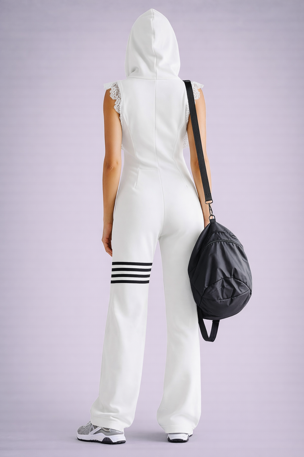 Chandal Retro Con Capucha y Rayas