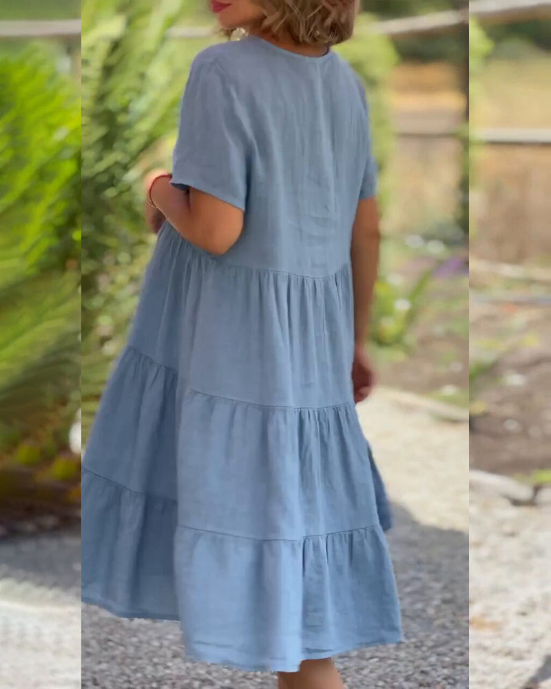 Vestido Serena de algodón y lino