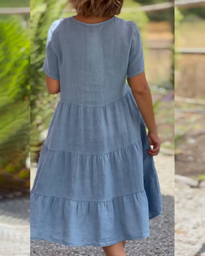 Vestido Serena de algodón y lino
